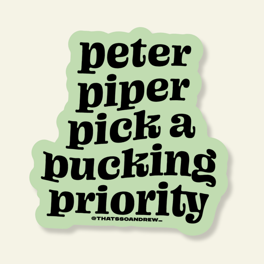 Peter Piper PIck a Priority Vinyl Sticker