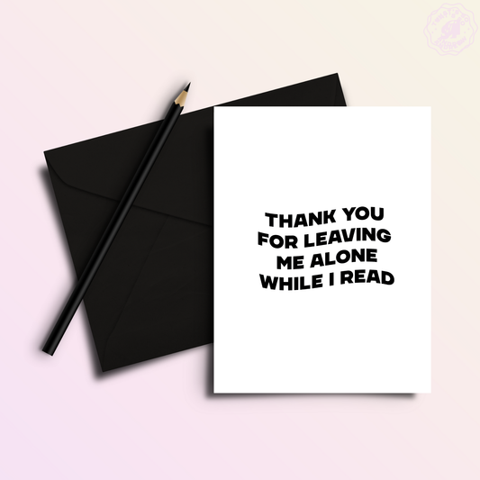 Thank You for Letting Me Read Funny Bookstore Thank You Card