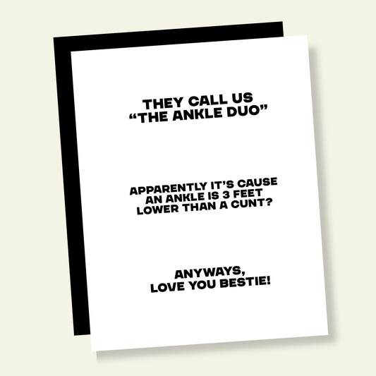 Ankle Duo Besties Funny Friendship Card