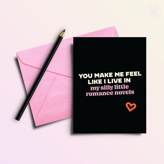 Live in My Romance Novels Funny Bookstore Love Card