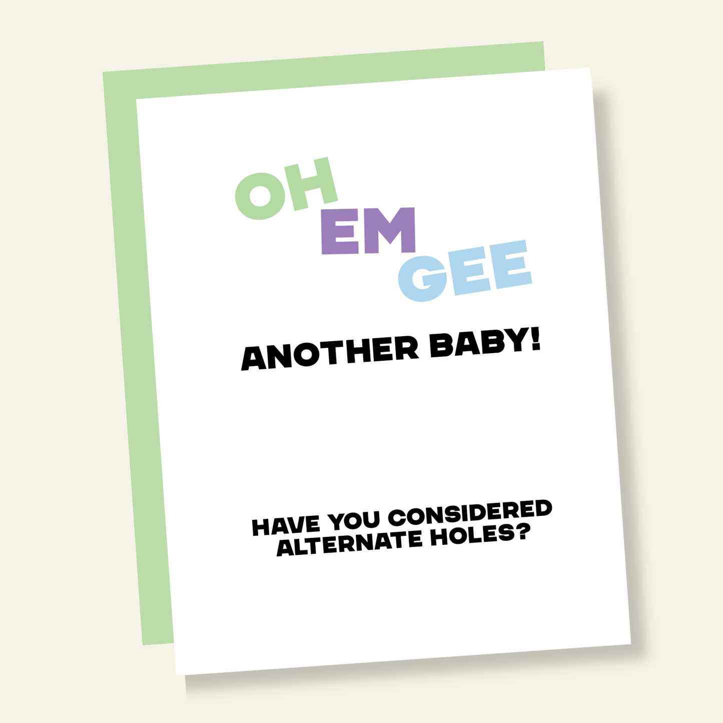 OMG a Baby! Alternate Holes? Funny New Baby Card