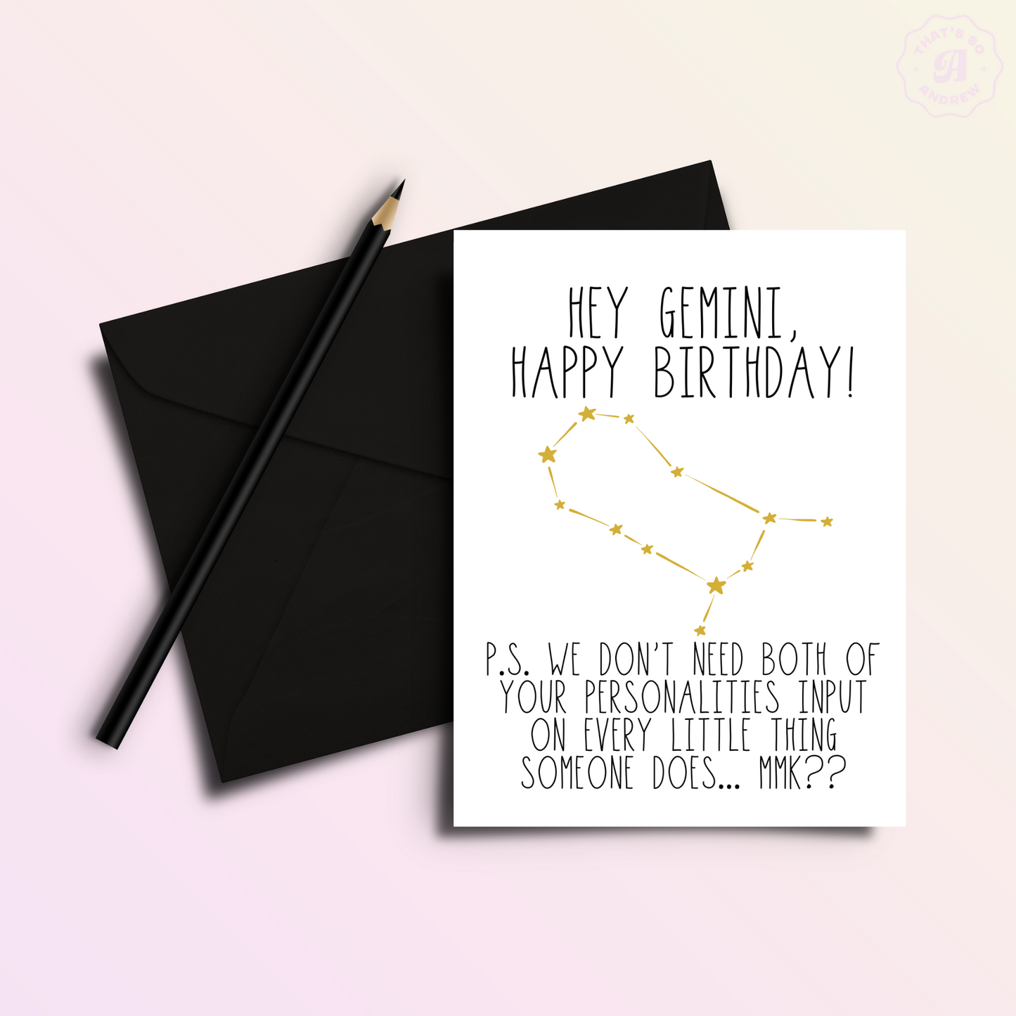 Snarky Gemini Birthday Card