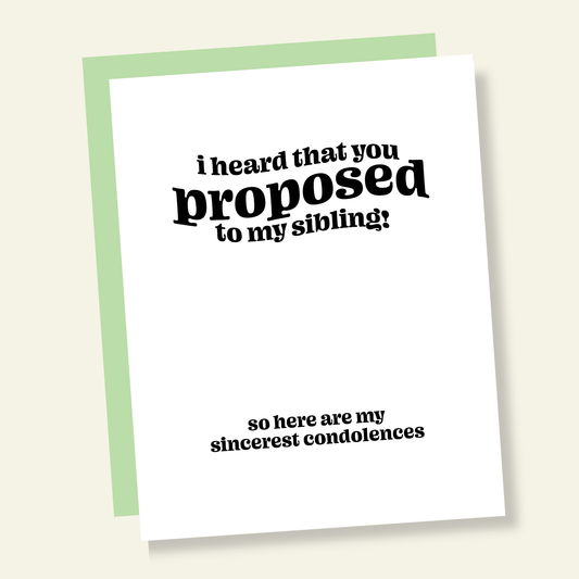 Sibling Proposal Funny Engagement Card