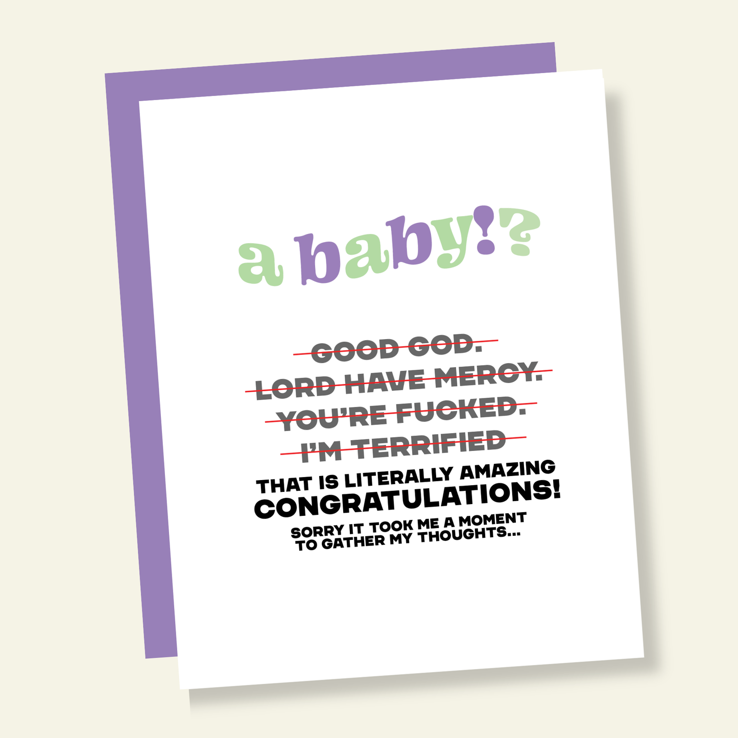 Inital Thoughts About Baby Funny New Baby Card