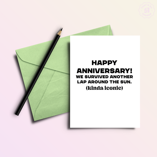 Another Lap Around the Sun | Funny Anniversary Greeting Card