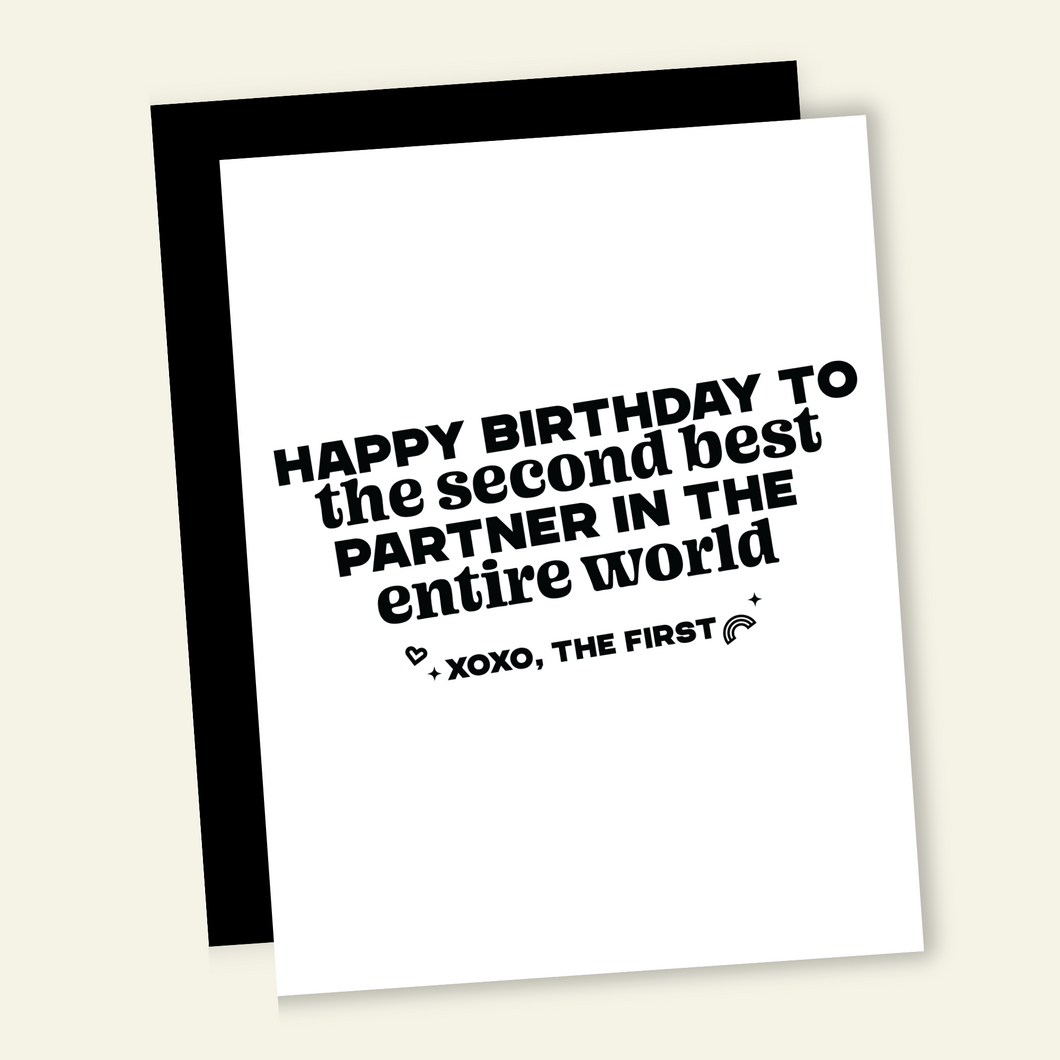2nd Best Partner Funny Birthday Greeting Card