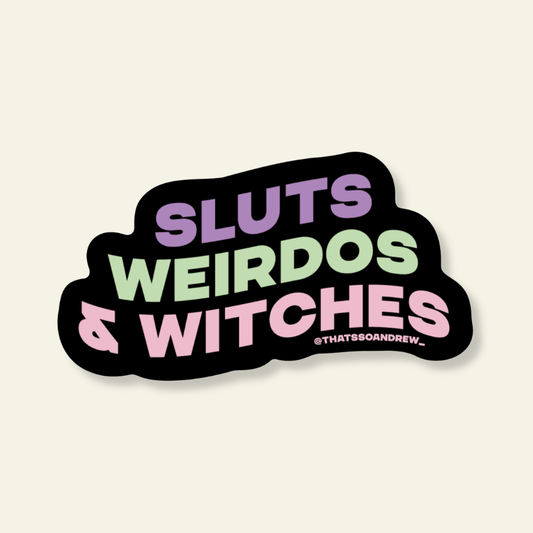 Sluts Weirdos and Witches Funny Vinyl Sticker