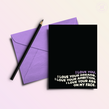 Load image into Gallery viewer, Sit on My Face | Funny and Dirty Adult Greeting Card

