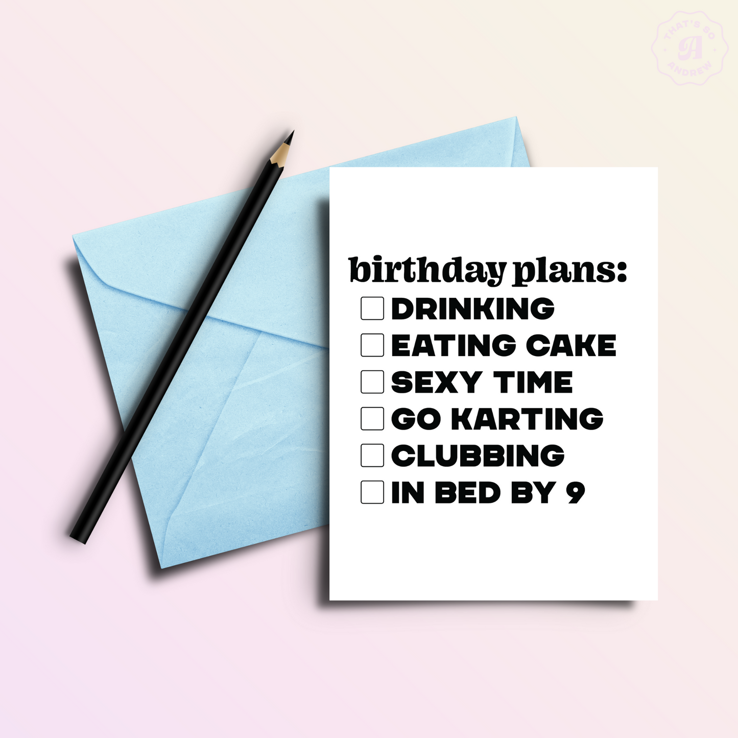 Birthday Checklist | Funny Birthday Greeting Card