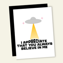Load image into Gallery viewer, Alien Believe in Me | Funny Thank You Card
