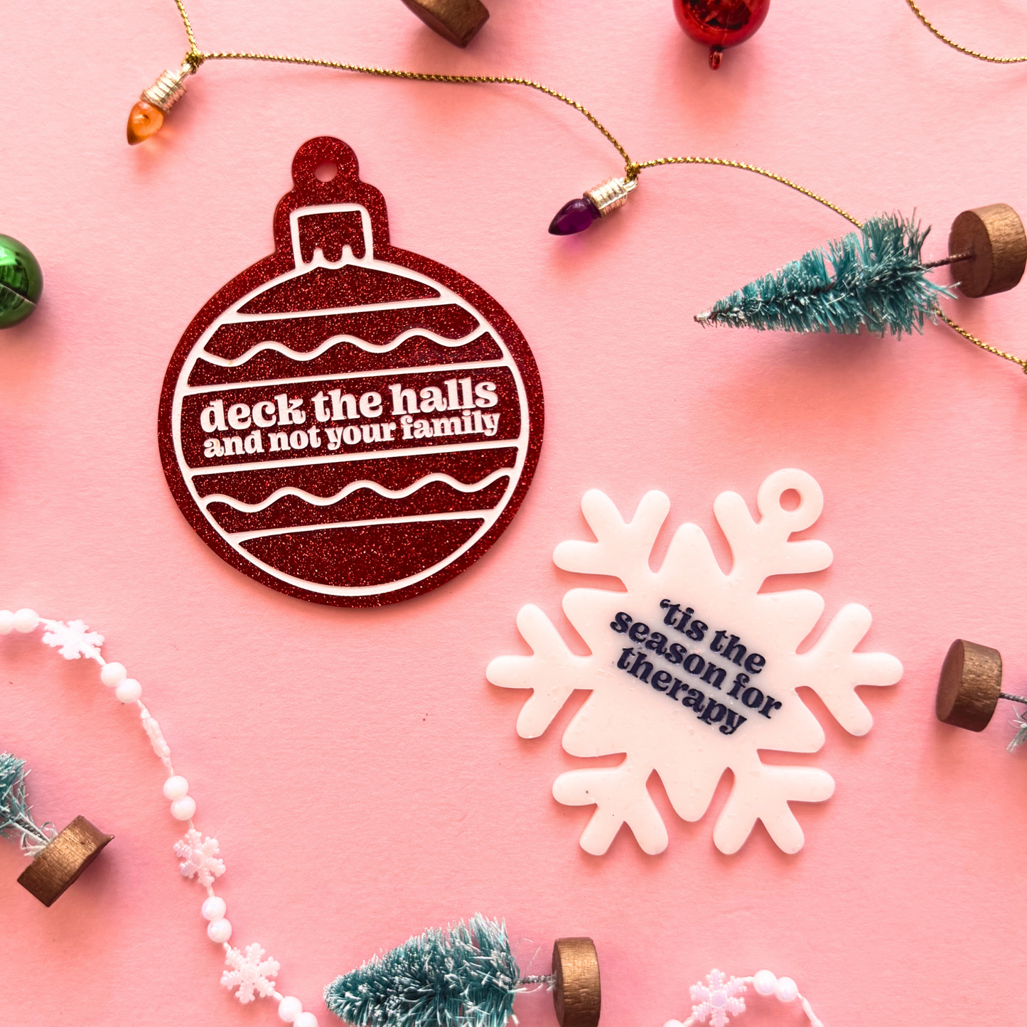 Deck the Halls Not Your Family Snarky Christmas Ornament