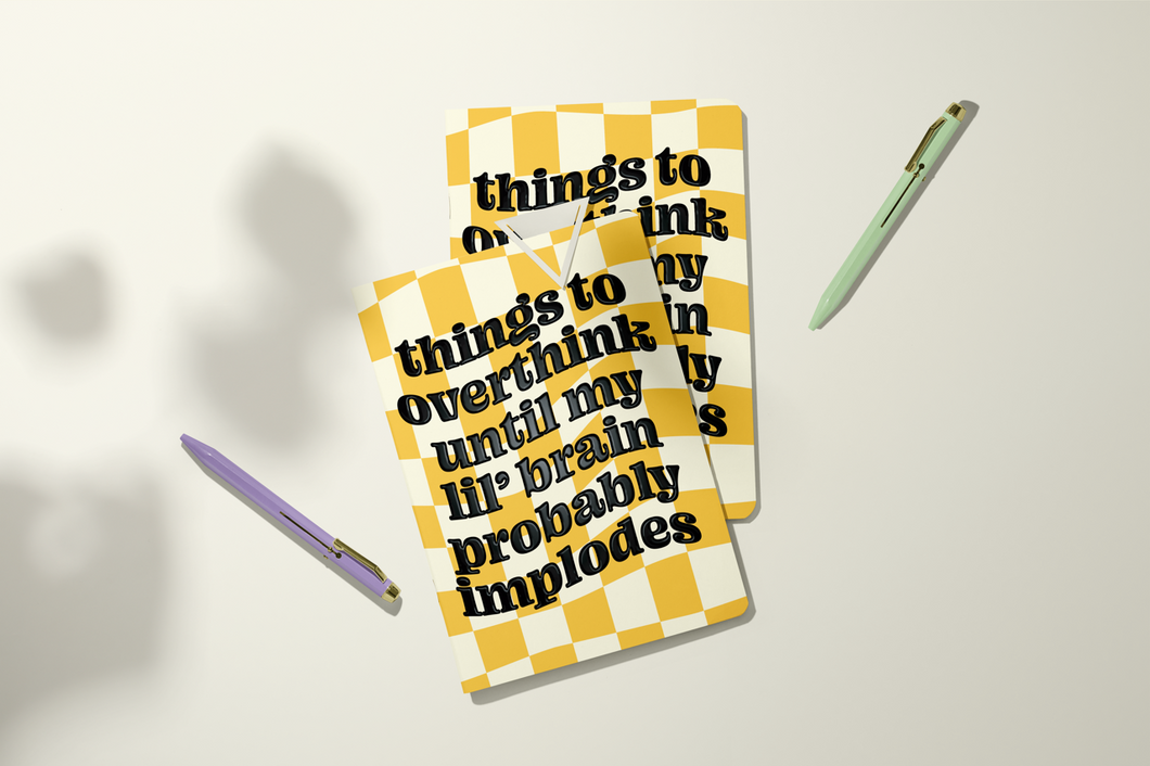 Overthink Lil' Brain | Pocket Journal, Mini Notebook, Mini Journal