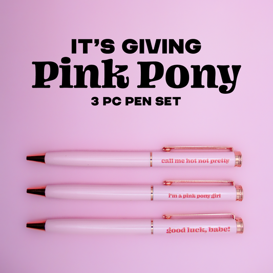 Pink Pony Pen Set