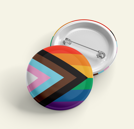 Inclusive Progressive Pride | Pride Pin Back Button
