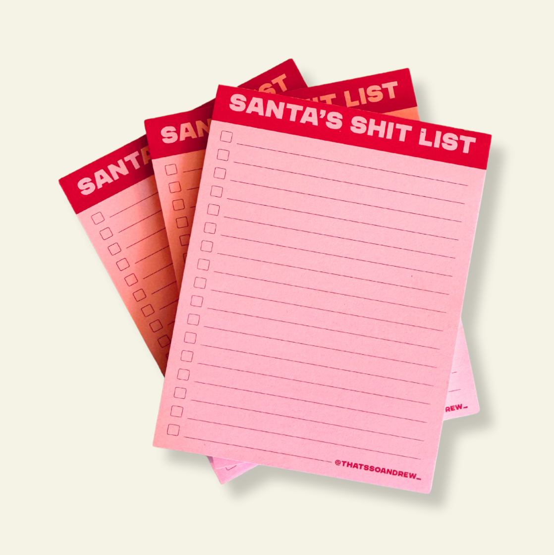 Santa's Shit List - Snarky & Colorful Notepad