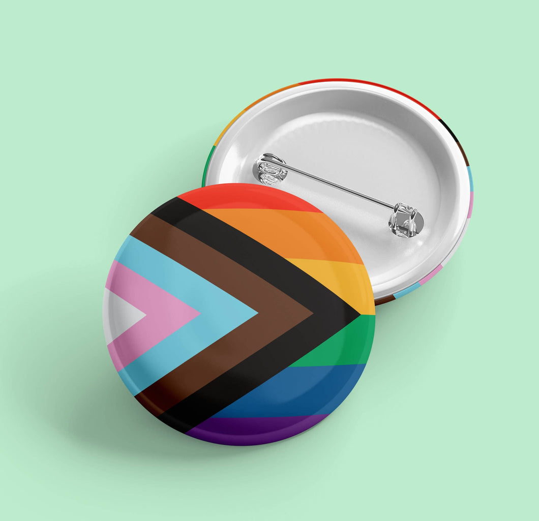 Inclusive Progressive Pride | Pride Pin Back Button
